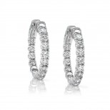 Shared Prong Diamond Hoop Earrings