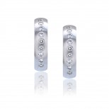 Flush Set Diamond Hoop Earrings