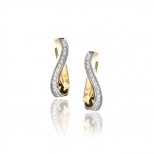 Gold Diamond Curve Earrings
