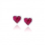 Ruby Heart Earrings