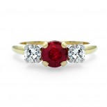 Three Stone Ruby and Diamond Ring