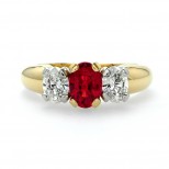 Three Stone Ruby and Diamond Ring