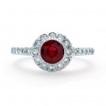 White Gold Ruby and Diamond Ring