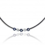 Sapphire and Diamond Cluster Necklace