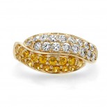 Yellow Sapphire and Diamond Band