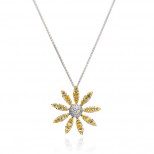 Yellow Sapphire and Diamond Necklace