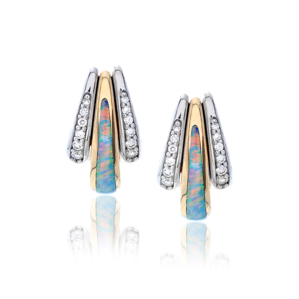 Opal and Diamond Earrings rme-00098