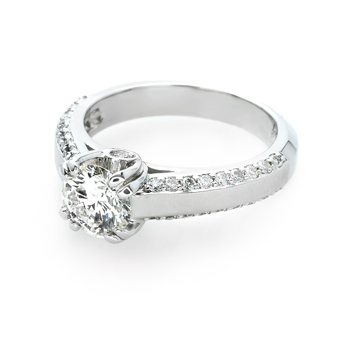  Matte  Finished Diamond Engagement  Ring  JM Edwards Jewelry