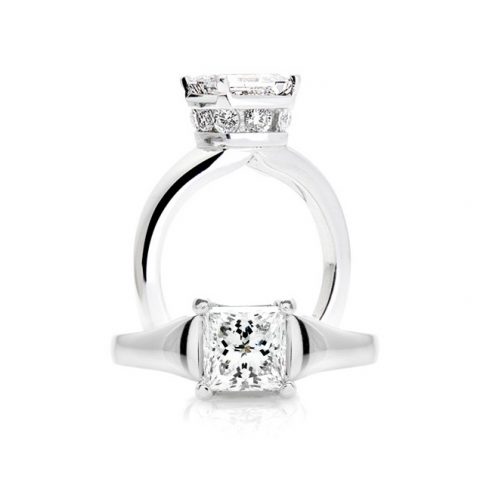 171-10153d Custom Princess Cut Diamond Engagement Ring
