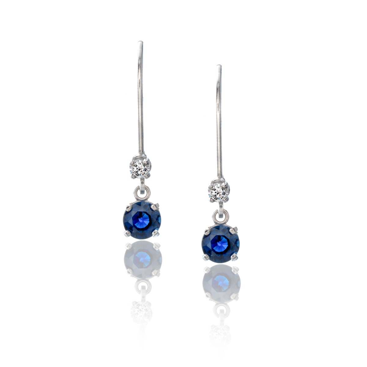 Sapphire and Diamond Drop Earrings | JM Edwards Jewelry