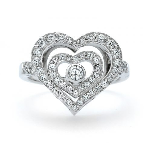 110-10046 Custom Heart Shaped Diamond Right Hand Ring