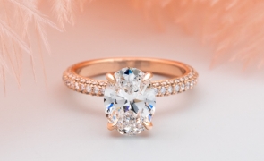 Diamond ring in rose gold setting